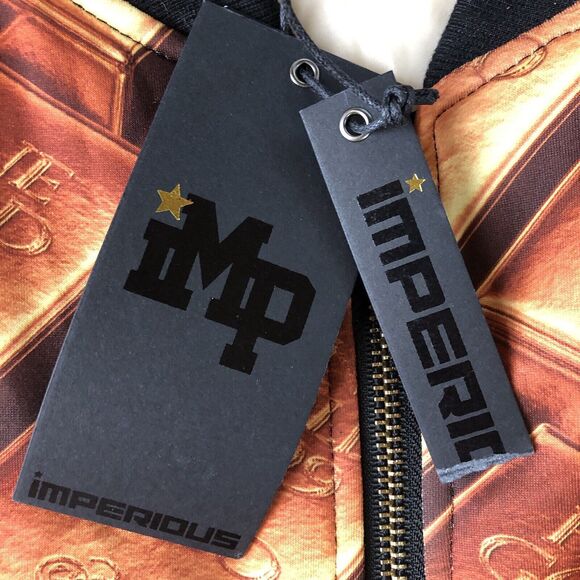 Imperious Men’s Bomber Gold Bar Jacket Size Medium NWT - Picture 11 of 13